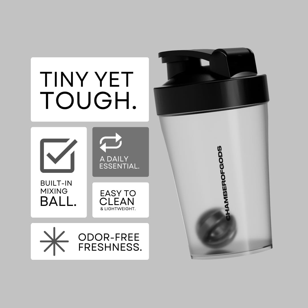 CHAMBEROFGODS Shaker Bottle 450ml BPA Free