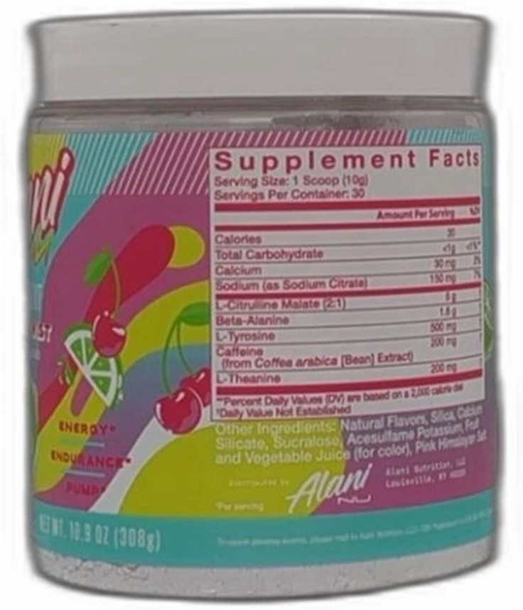 2x Alani Nu Pre Workout Powder Cherry Twist 30 Servings Each Exp 01 2028 New