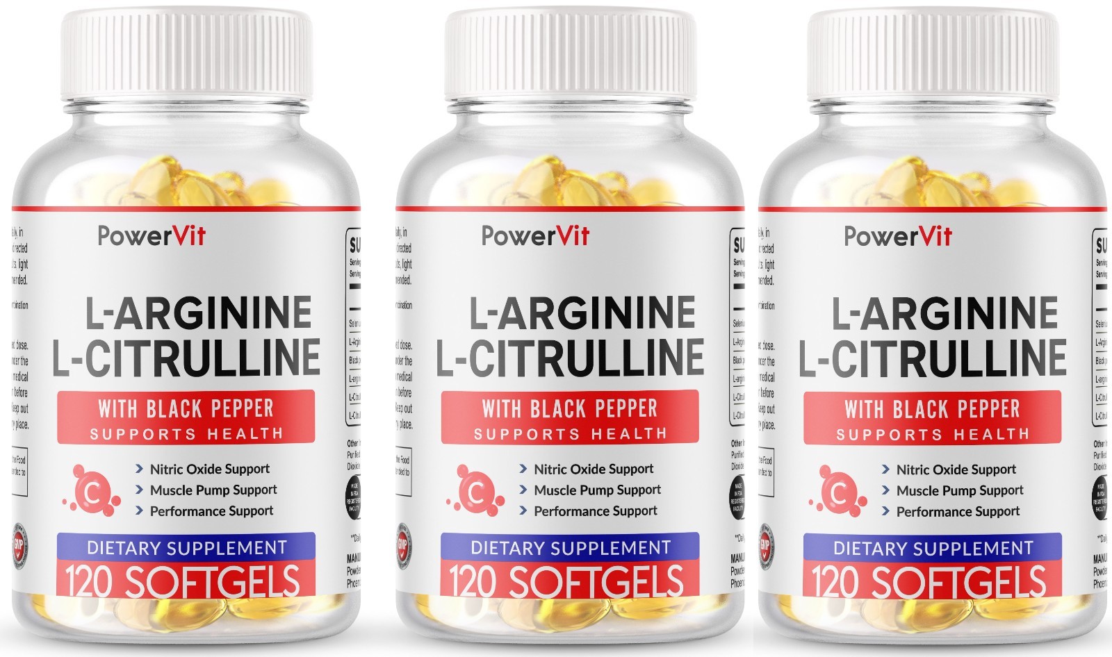 L-Arginine L-Citrulline Complex 3000mg, 360 Softgels – Non-GMO