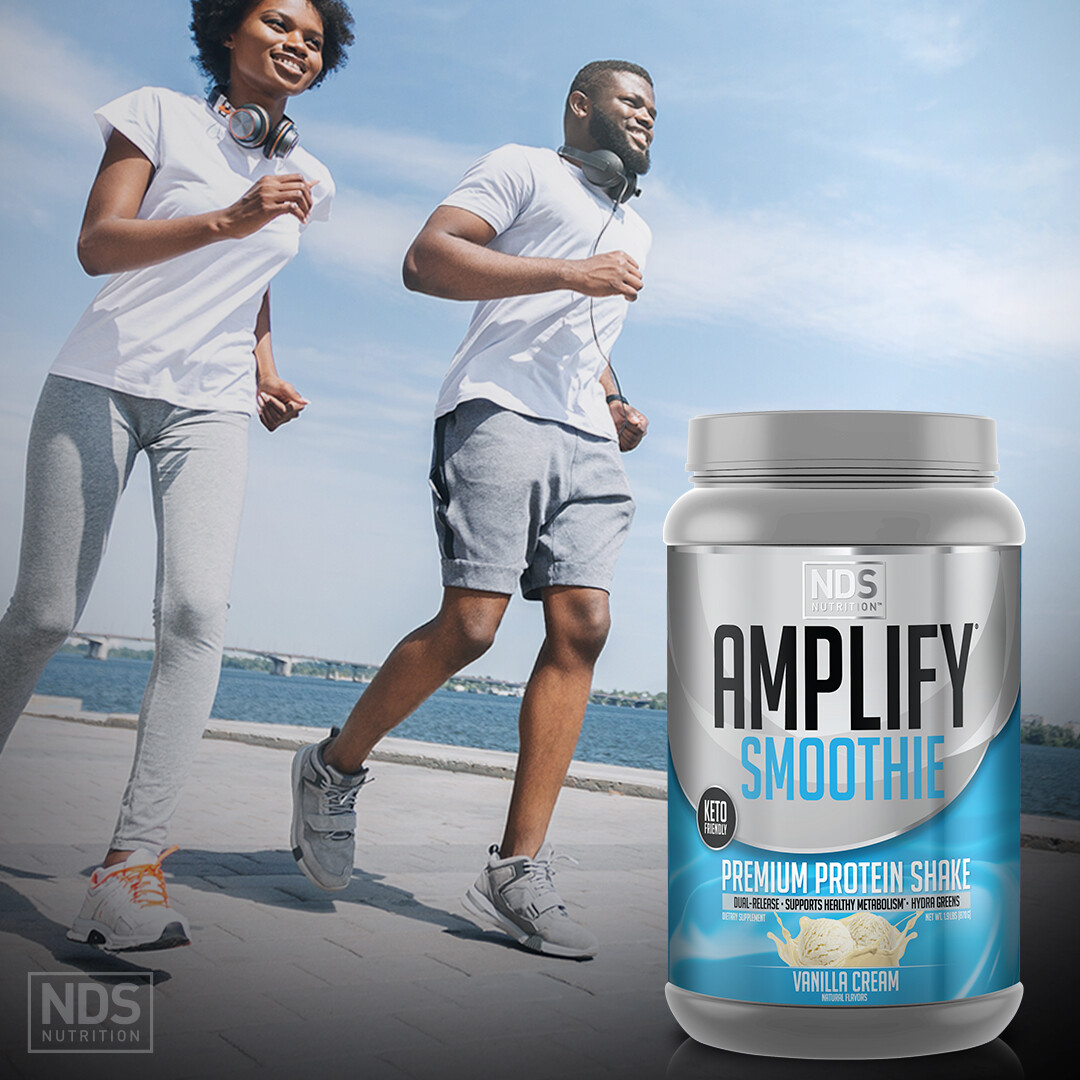 NDS Amplify Smoothie Protein Added Greens Overall Health – Vanilla (30 Servings)