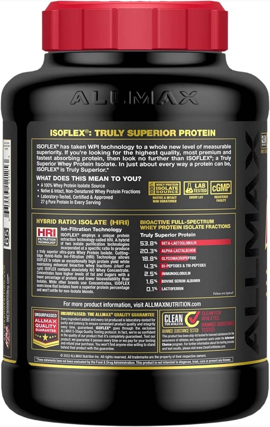 Allmax Nutrition IsoFlex – Pure Whey Protein Isolate Vanilla 5 lbs (2.27 kg)
