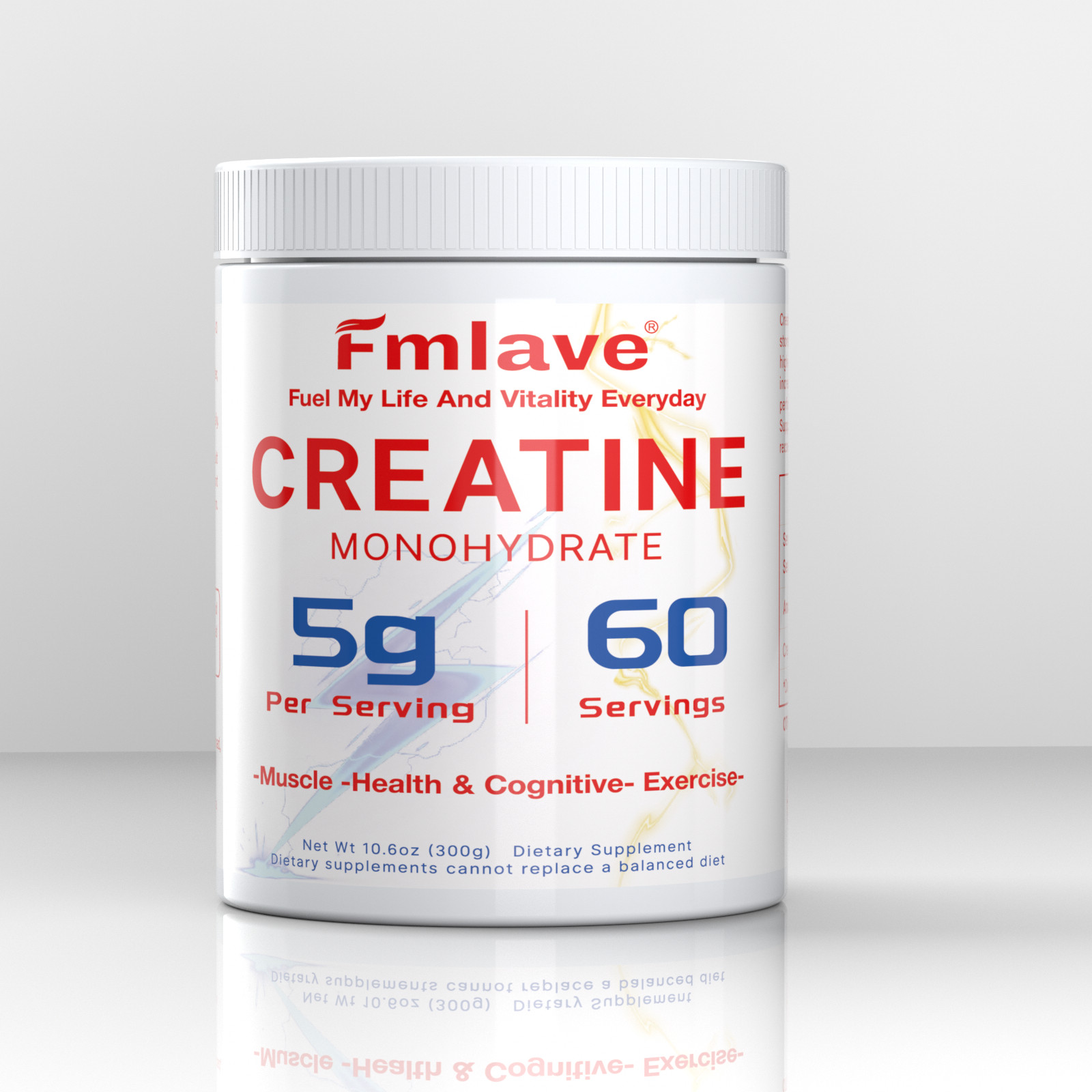 Micronized Creatine Monohydrate Powder, Unflavored, 60 Servings, 300 Grams /Pack