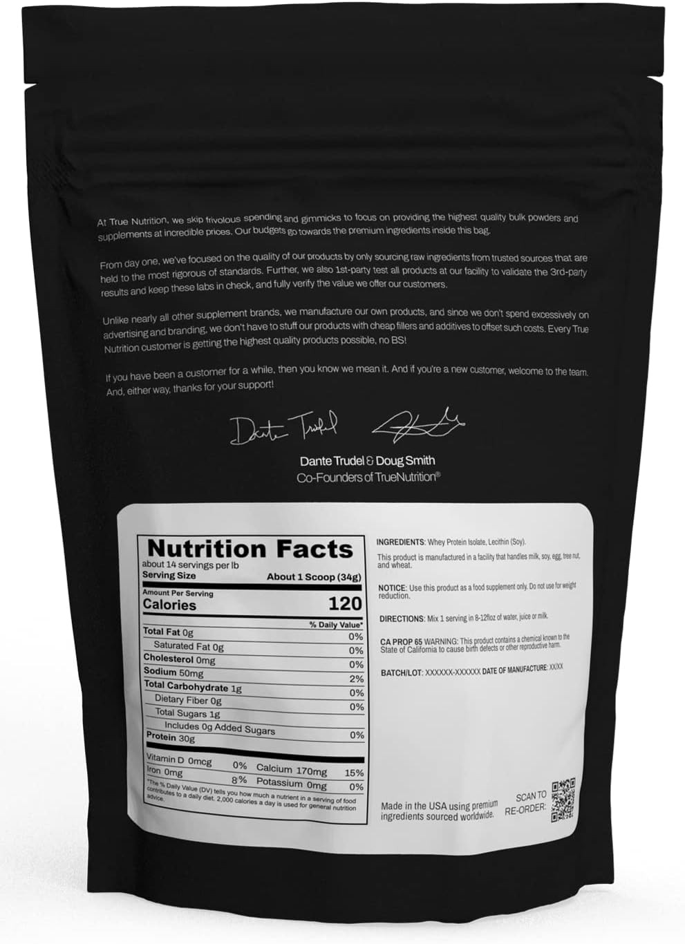 True Nutrition Whey Protein Isolate Powder – Cold-Filtered, 30g Protein per S…