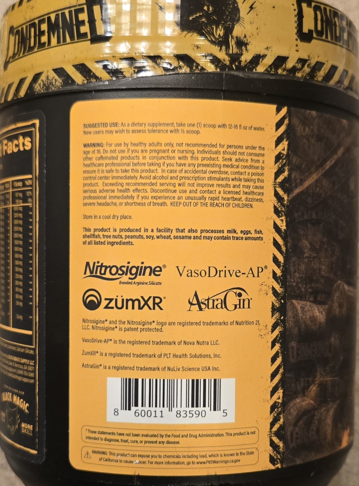 Black Magic CONDEMNED Pre-work 1.3lb Size ( 40 Serv ) Blue Krush BEST BY 10/26