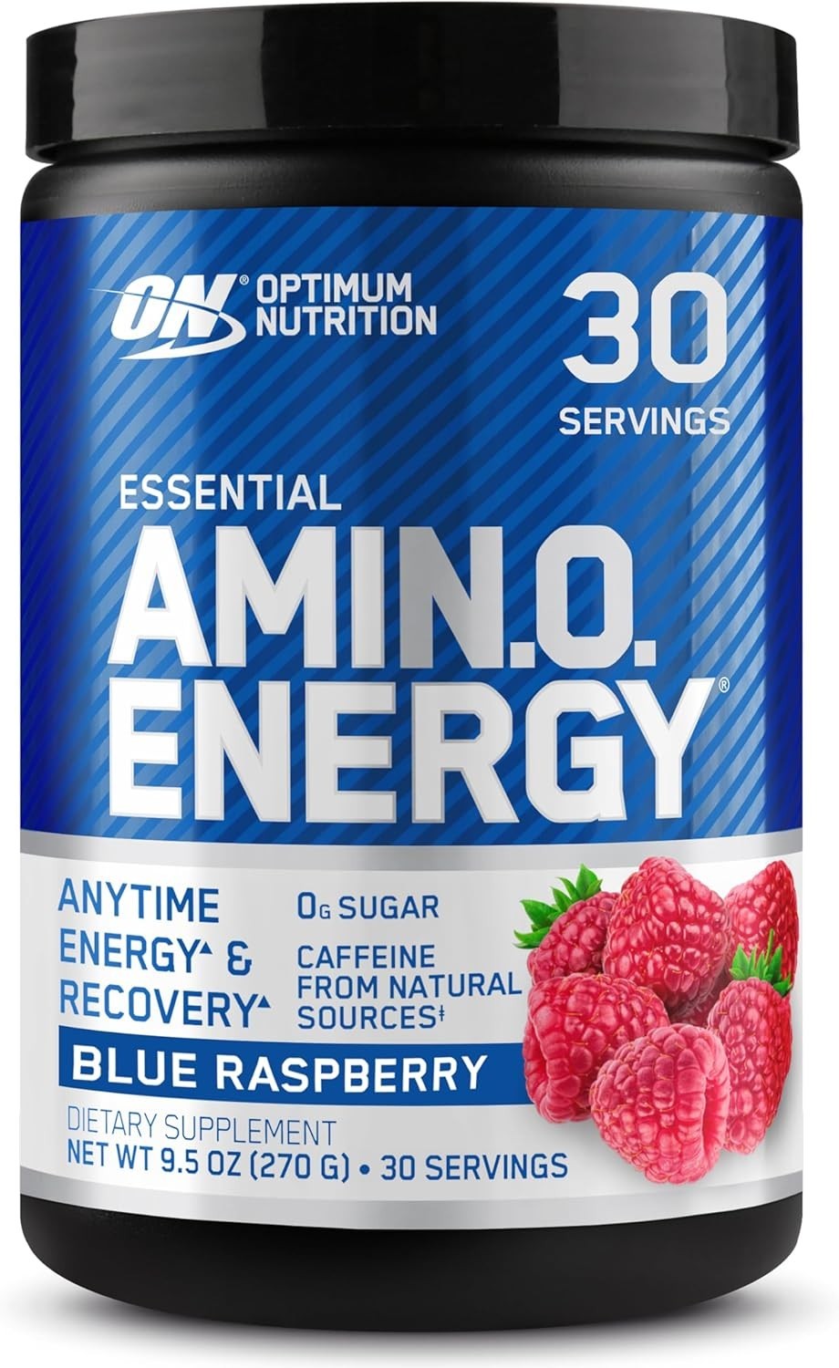 Keto-Friendly Amino Energy Powder with Green Tea & BCAAs – Blue Raspberry Flavor
