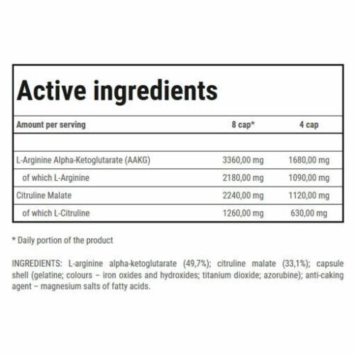 TREC AAKG MEGA HARDCORE 240 caps. arginine+citrulline, nitric oxide