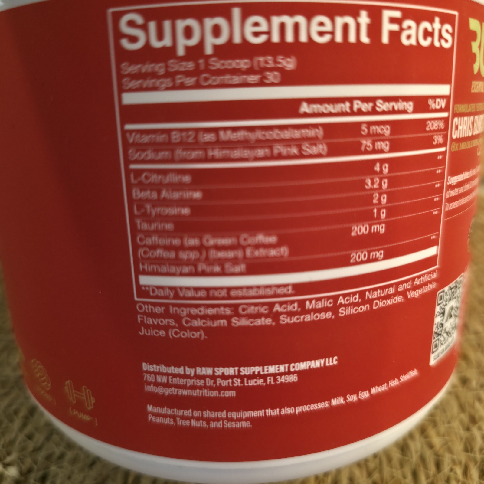 Sour Watermelon Pre Workout Supplement 30 Servings L Citrulline Beta Alanine …