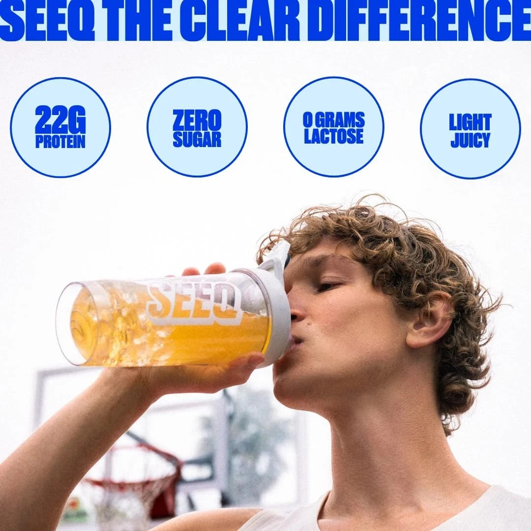 SEEQ Clear Protein Powder Sample Pack – 18 On-The-Go Sticks – 22g Clear Whey …