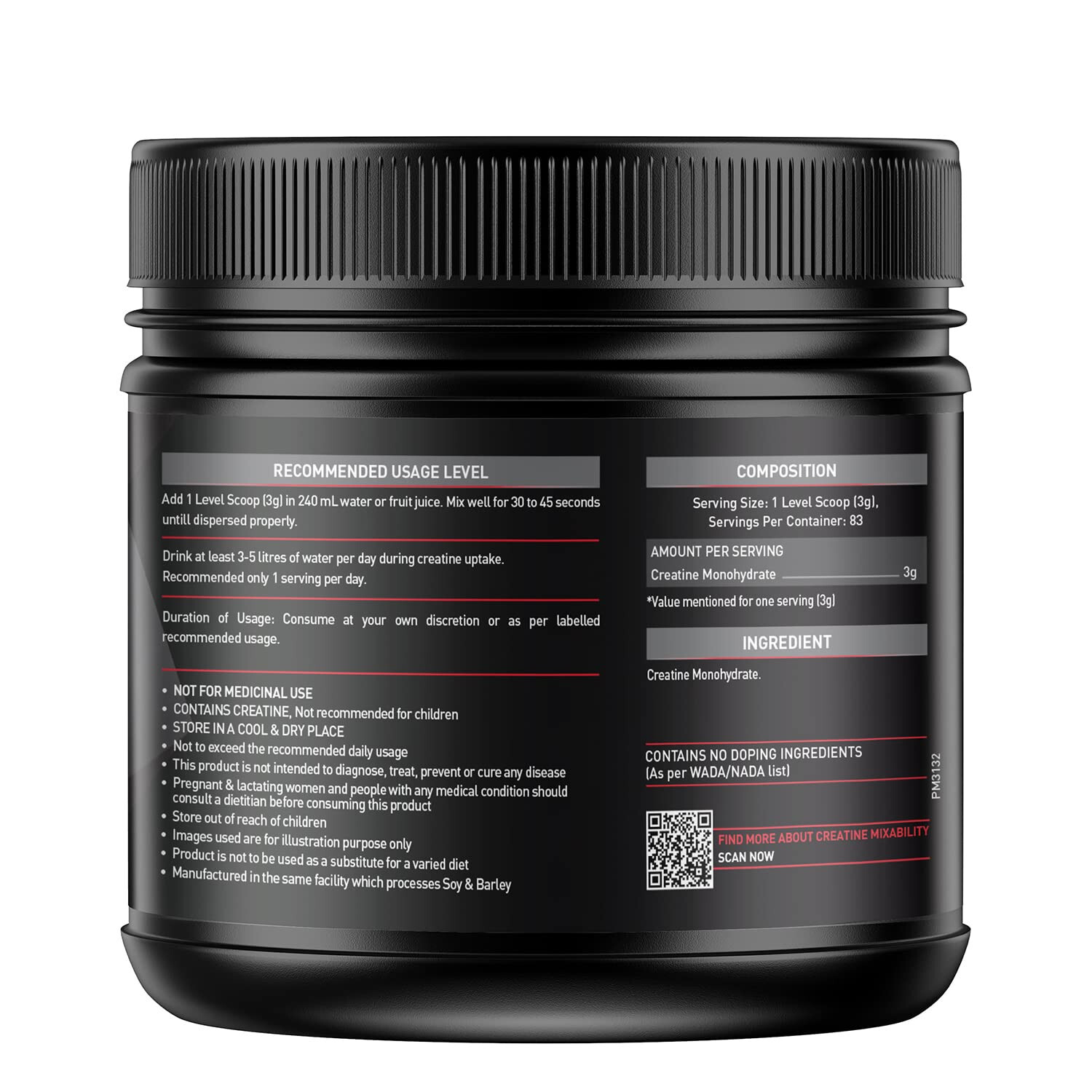 MuscleBlaze Creatine Monohydrate, Labdoor USA Certified Creatine 250gm