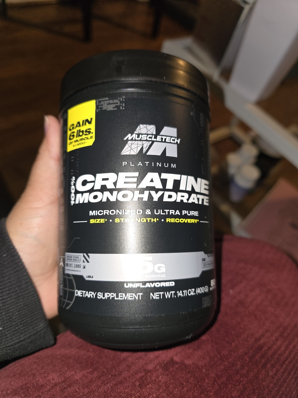 MuscleTech Platinum 100% Creatine Monohydrate Powder Unflavored, 14.1oz, Ex 1/28