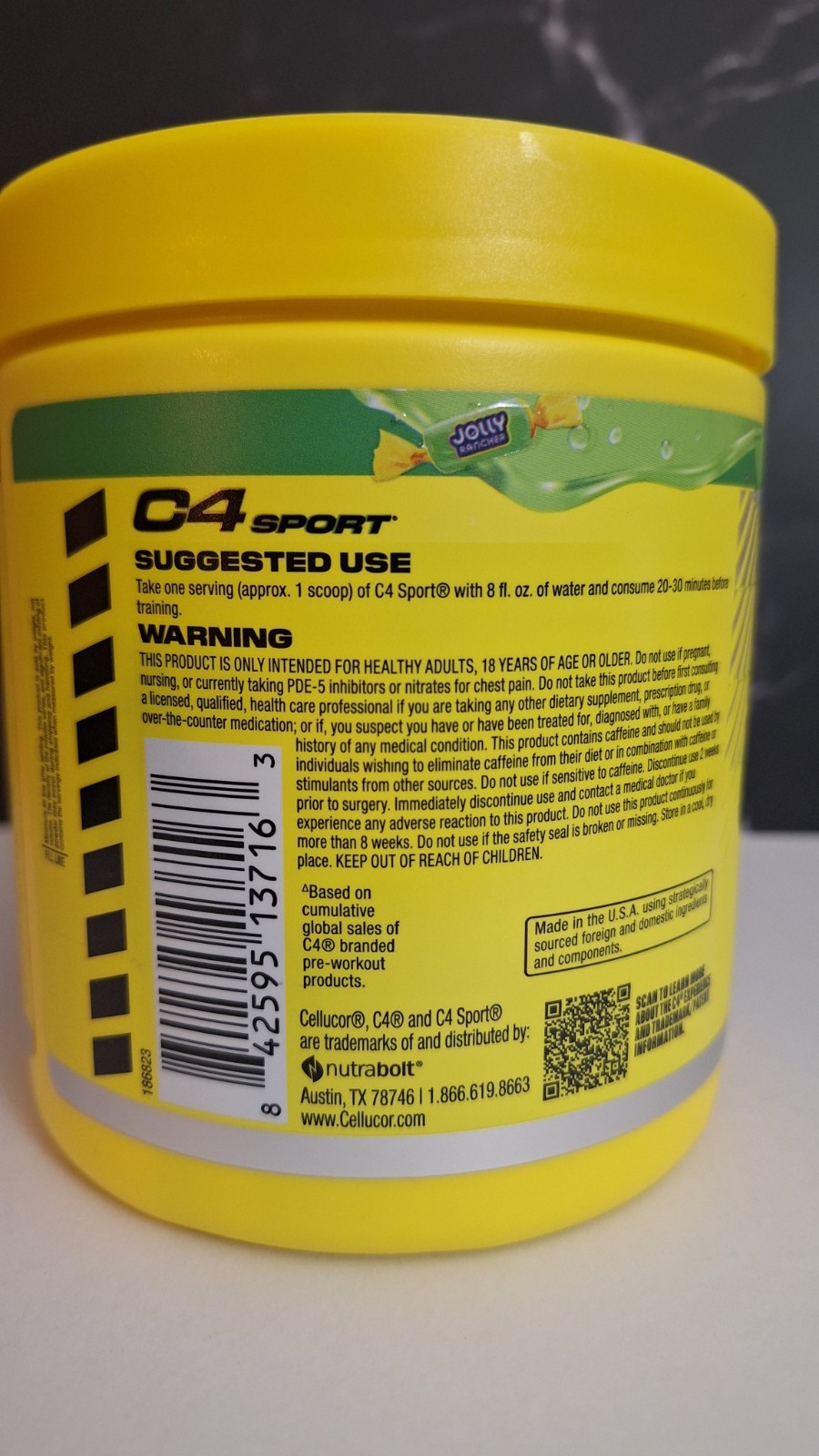 C4 Sport Pre-Workout, 2 Tubs, Jolly Rancher Green Apple, 20 Servings, 12/2027✨️