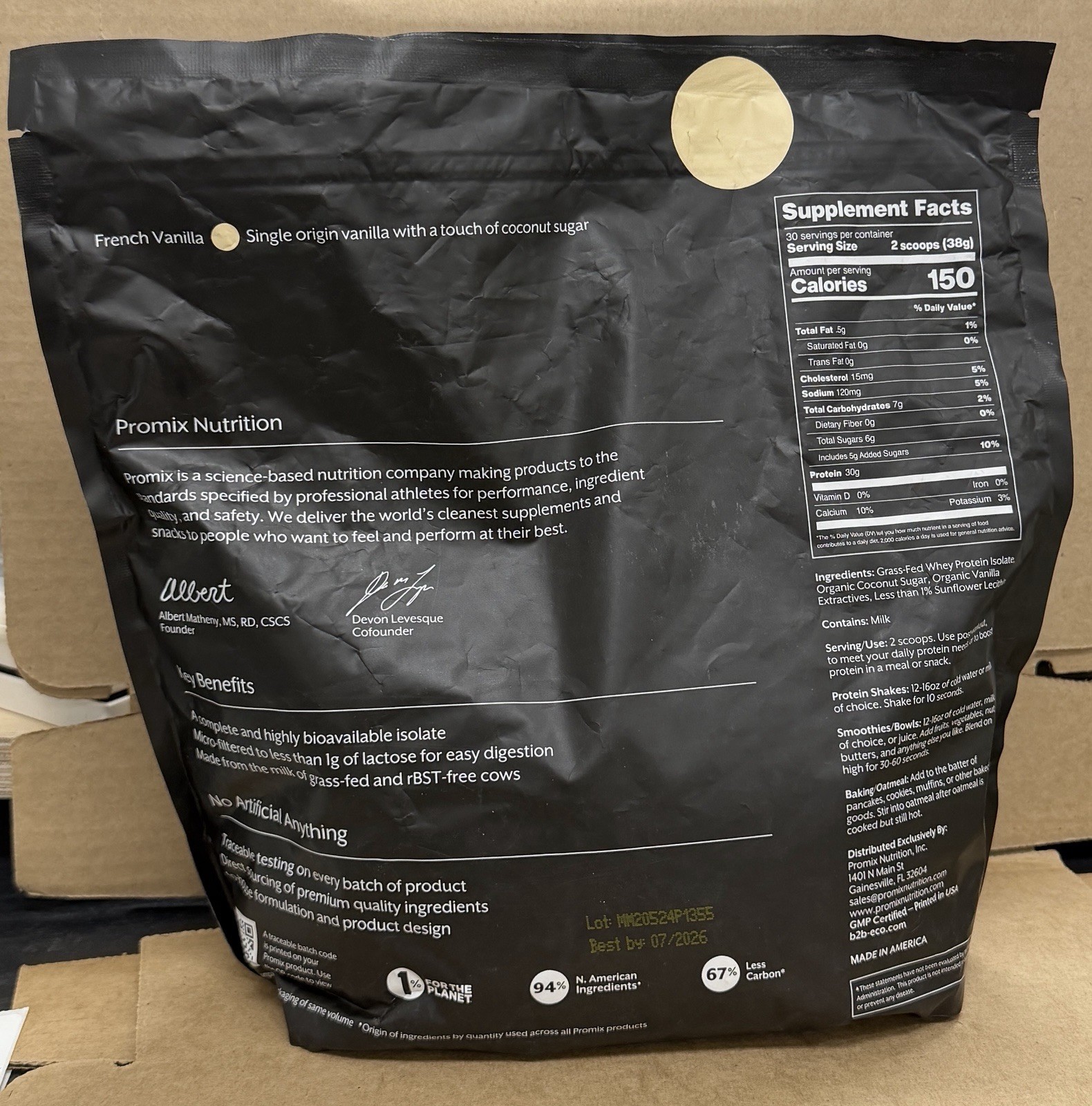Promix Whey Protein Powder French Vanilla 2.5lb Bulk – Exp 7/26