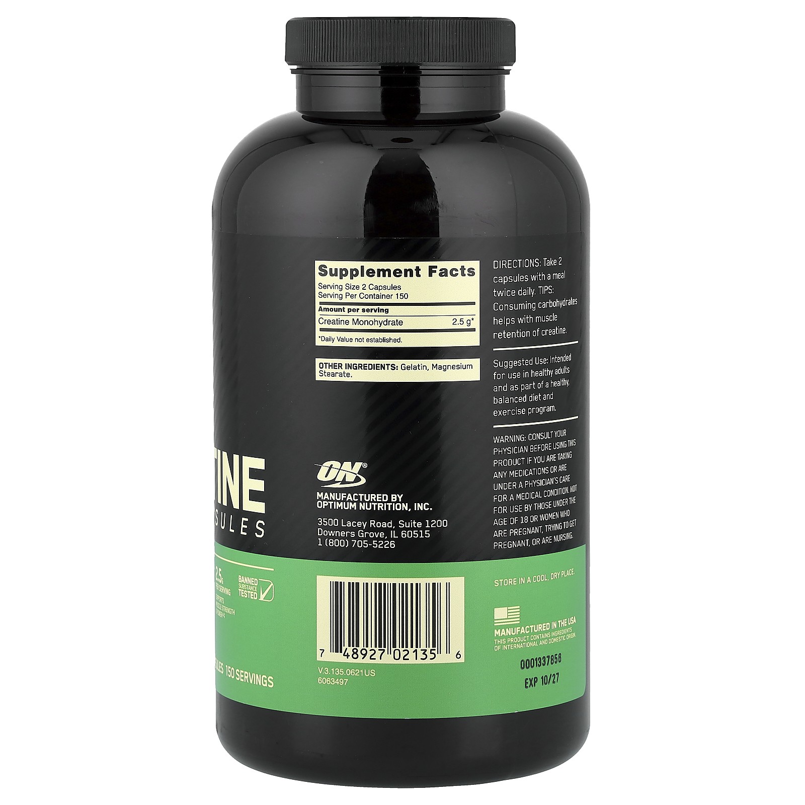 Micronized Creatine, 300 Capsules