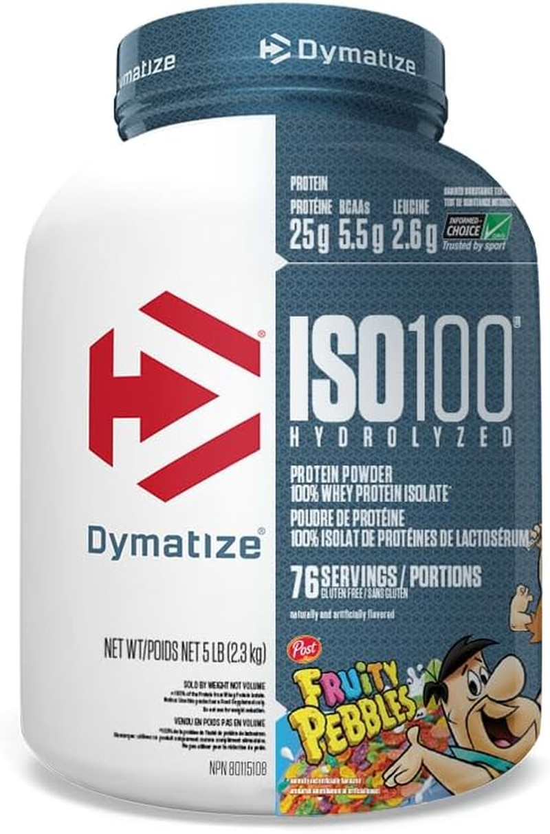 ISO100 Hydrolyzed Fruity Pebbles Protein Powder Bundle, 25G Protein, 5.5G Bcaas,