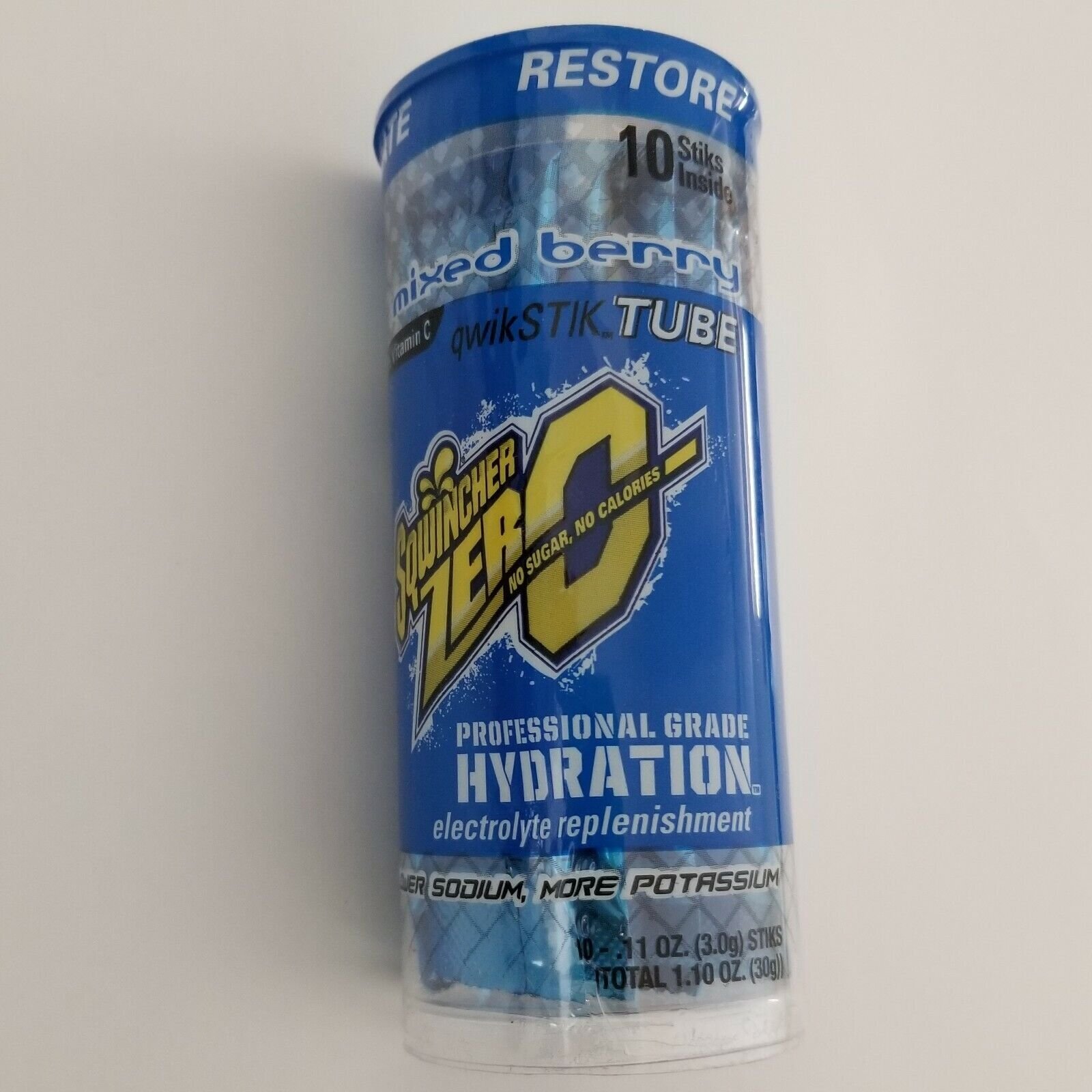 Sqwincher ZERO Sugar Free Electrolyte Powder Beverage 10 MIX BERRY Qwik Stik