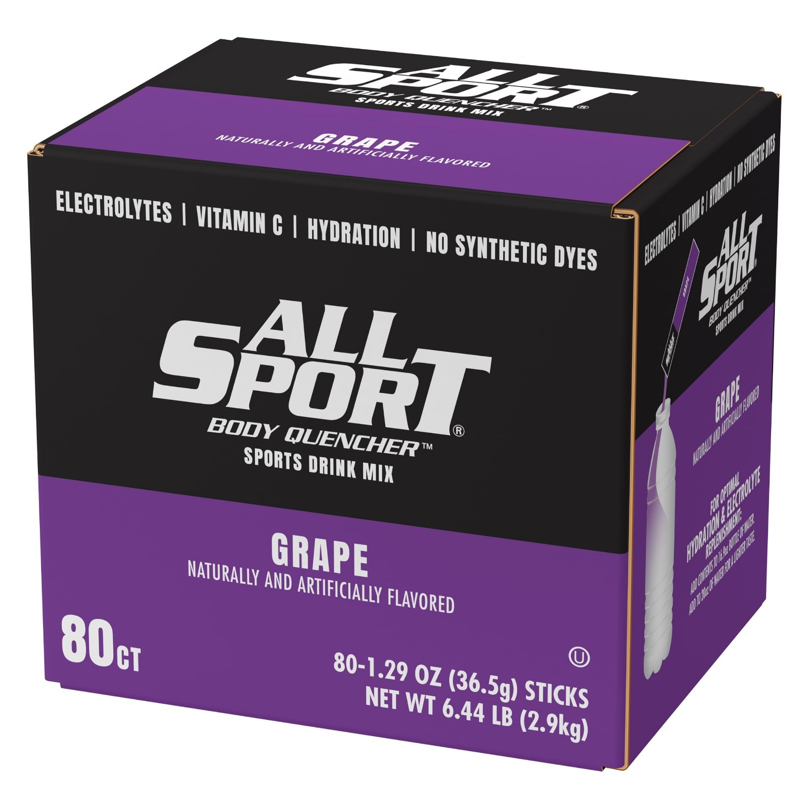 Electrolyte Hydration Drink Mix – Grape Flavor, 80 Packets for Sports & Fitness