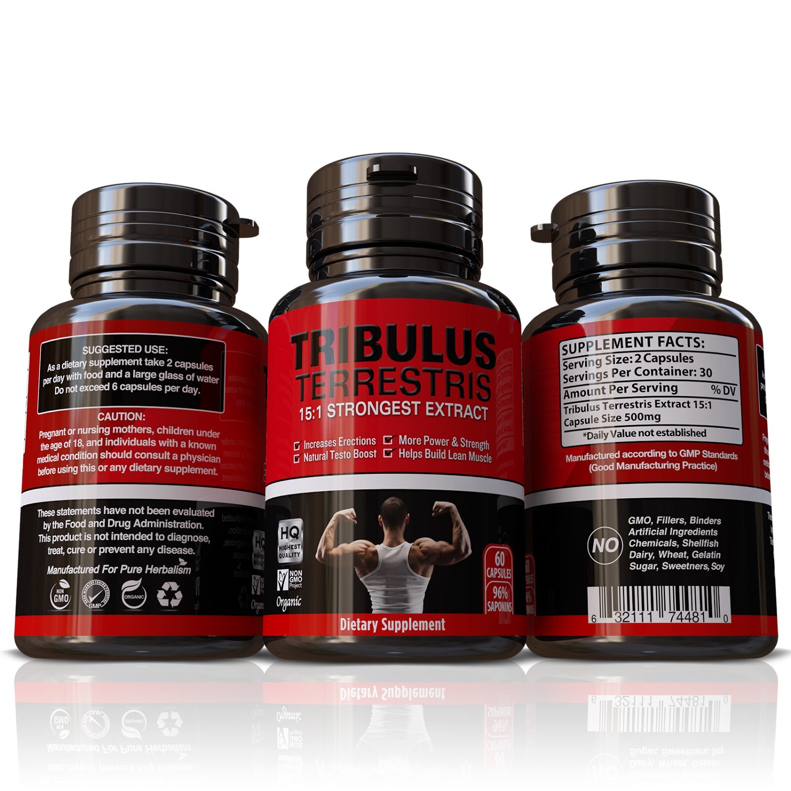 TRIBULUS TERRESTRIS 7500mg EXTRACT 96% SAPONINS WORKOUT SPORT SUPPLEMENT