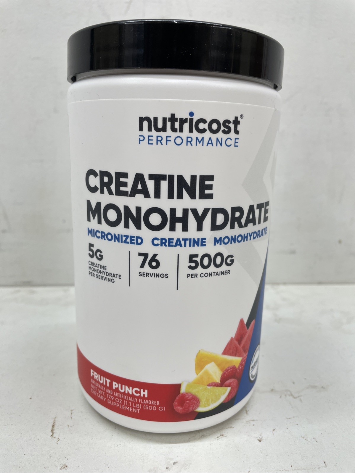 Nutricost Performance Creatine Monohydrate Powder 500G Fruit Punch Expires 5/28