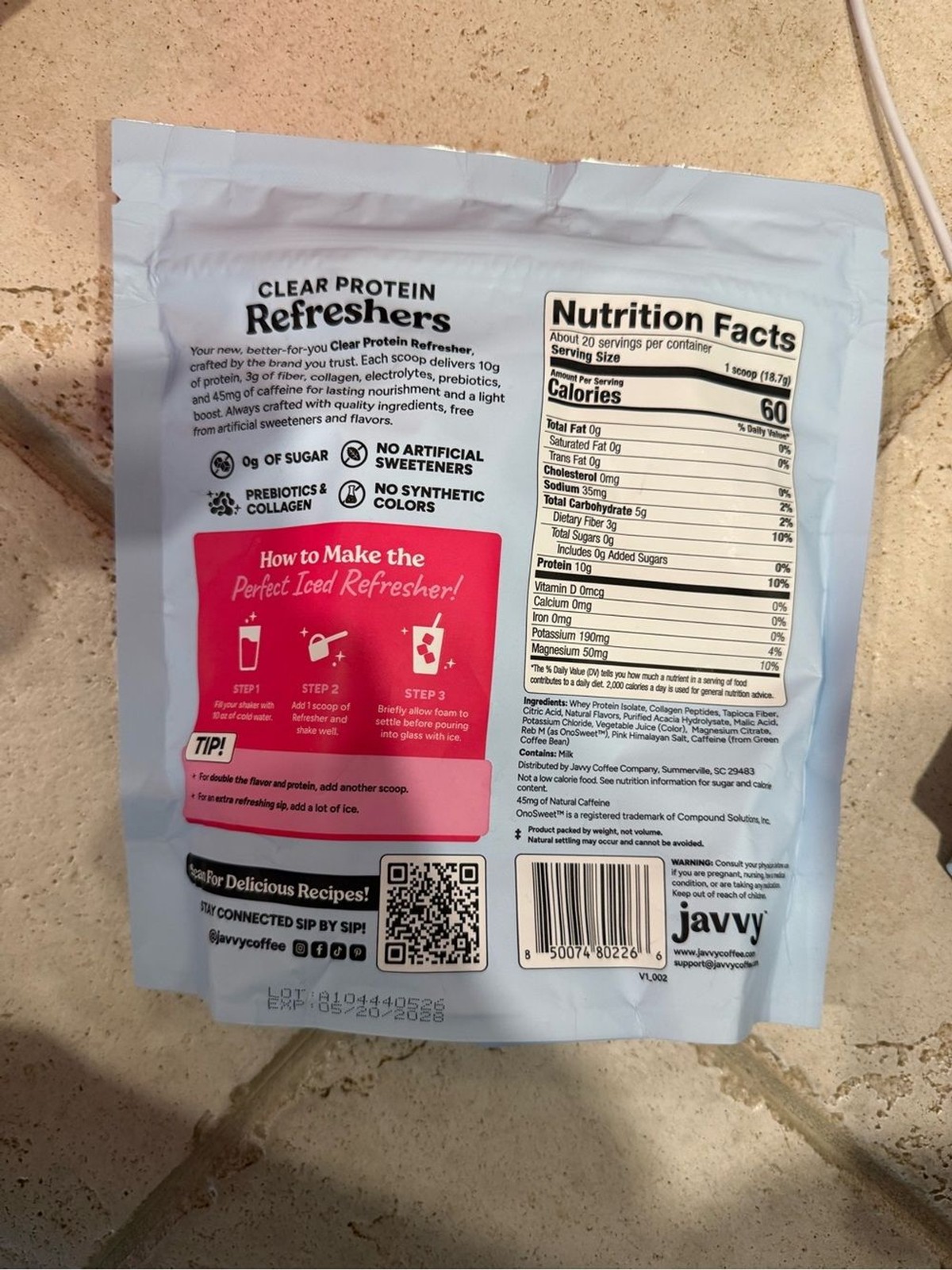 Clear Protein Refreshers Strawberry Acai – Pink