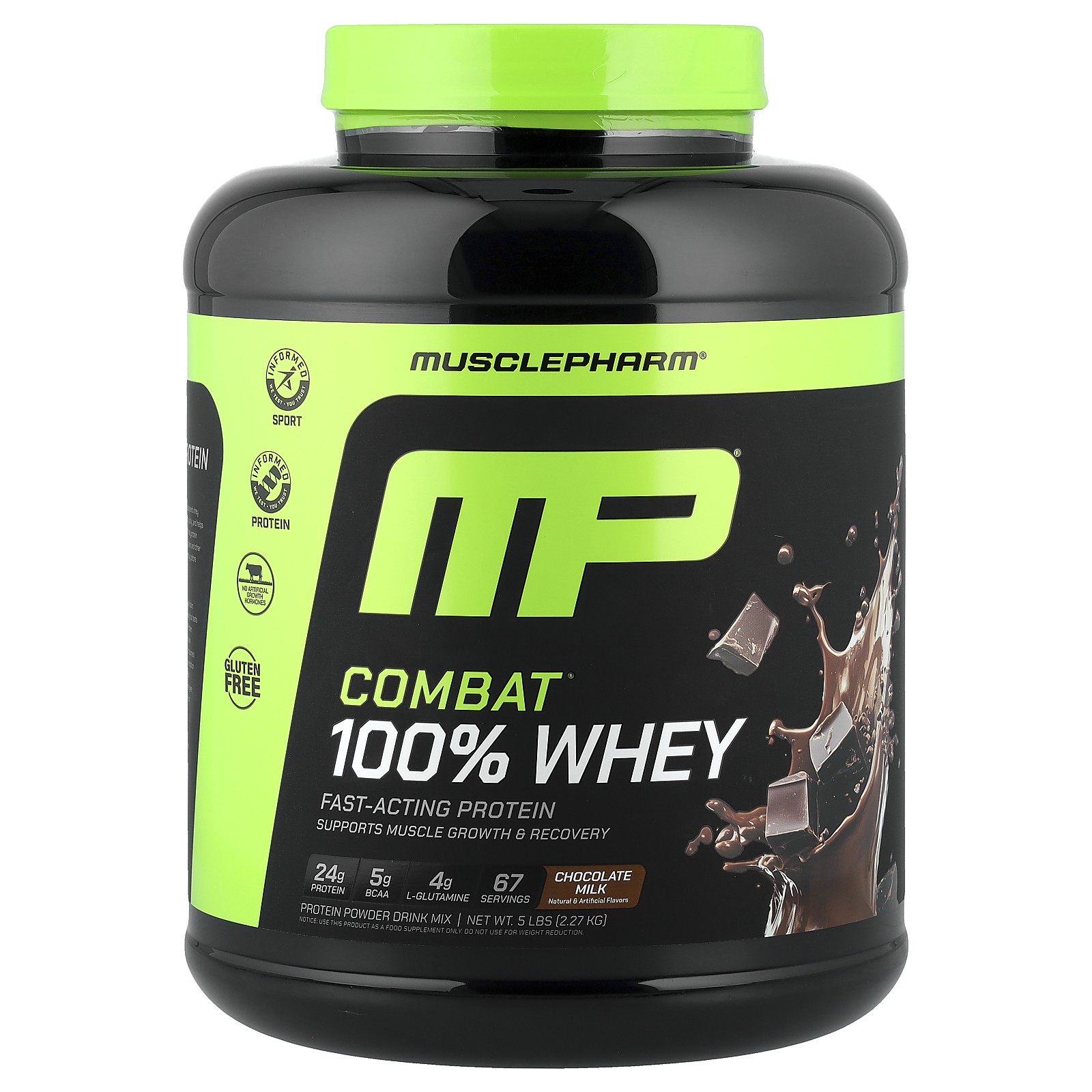 Combat® 100% Whey Protein Powder, Chocolate Milk, 5 lbs (2.27 kg)