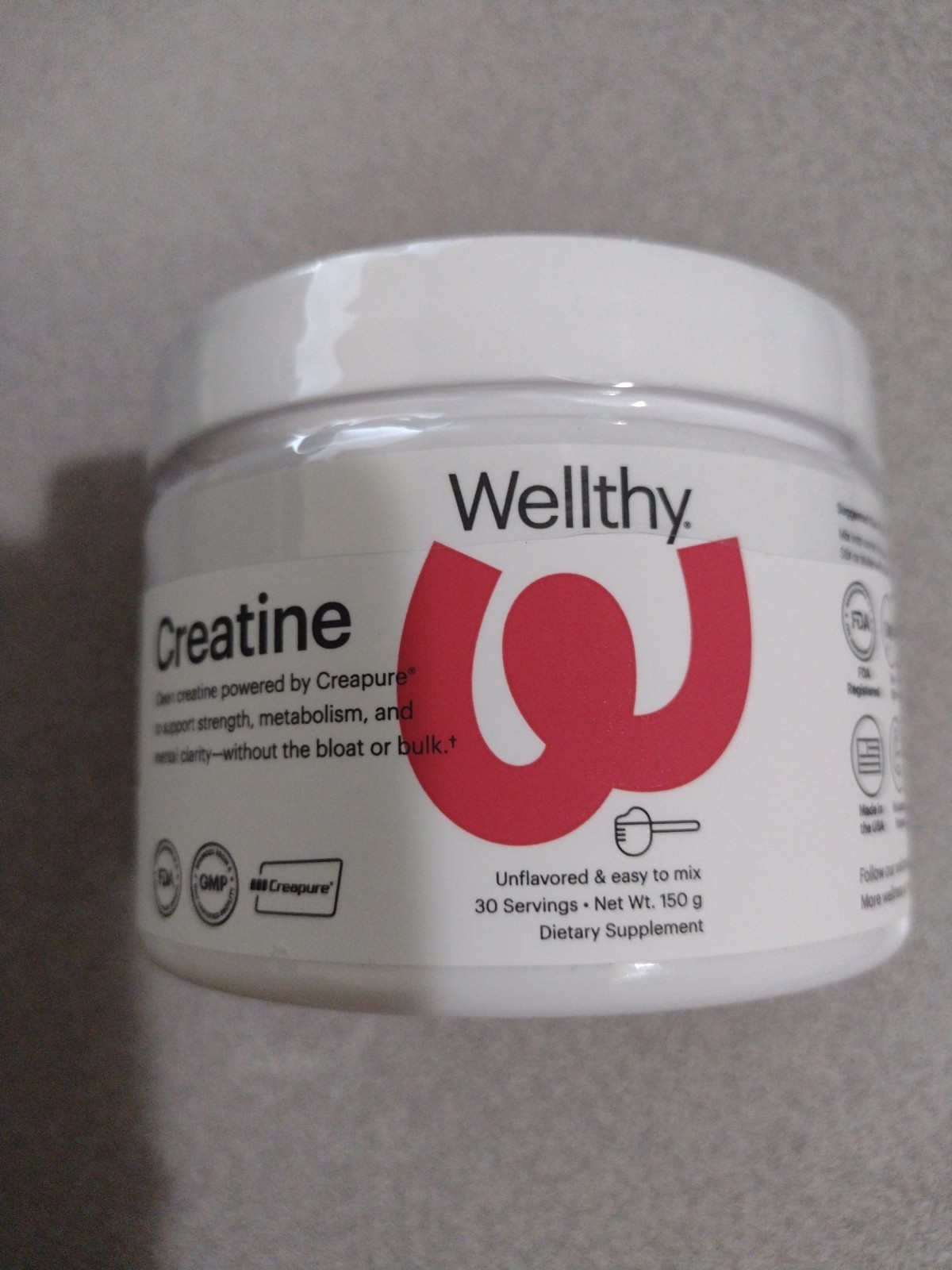 Wellthy Creatine Monohydrate Powder Dietary Supplement 150g (Exp 07/2027)