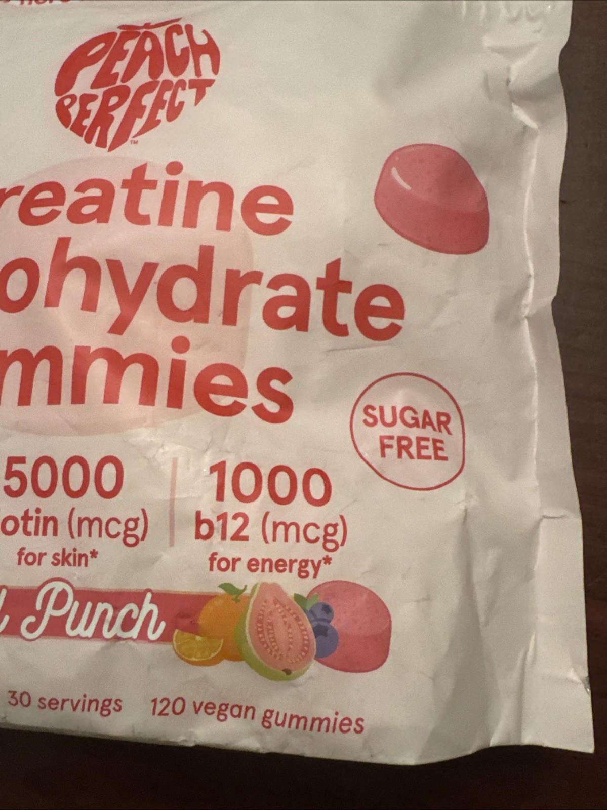 Peach Perfect Creatine Gummies 5g Tropical Fruit 30 Servings