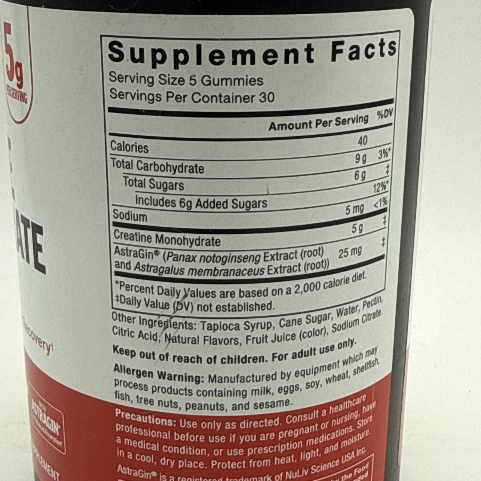Force Factor Creatine Monohydrate Gummies 150ct 5g Dose EXP 11/2026