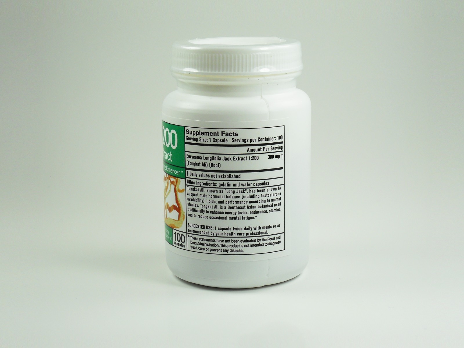 Eurycoma Longifolia (LongJack) – 1:200 EXTRACT – 300mg 100 Capsules – Indonesia