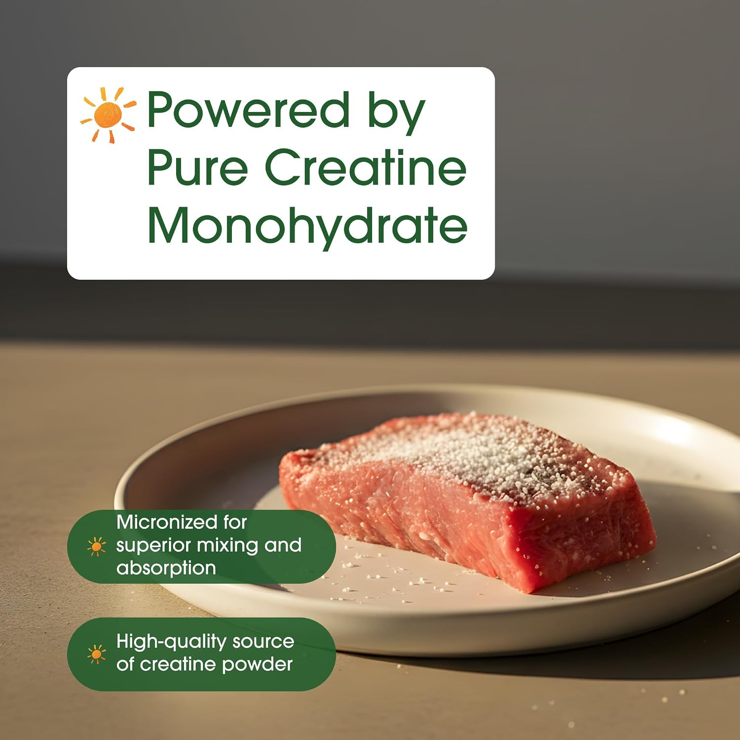 Instant Creatine Monohydrate Powder 500 Grams, 5000mg Per Serving, Unflavored