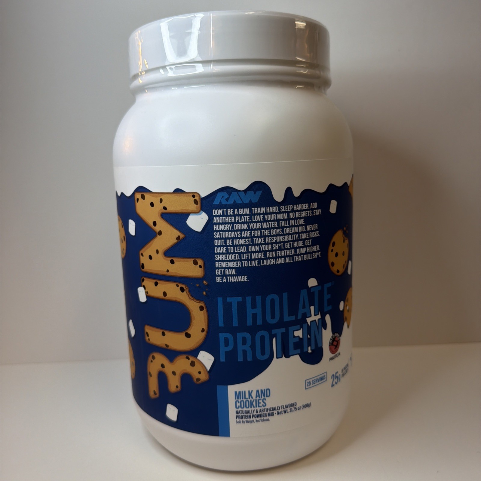 Raw Nutrition BUM Itholate Protein – Milk And Cookies – New – 25 Servings