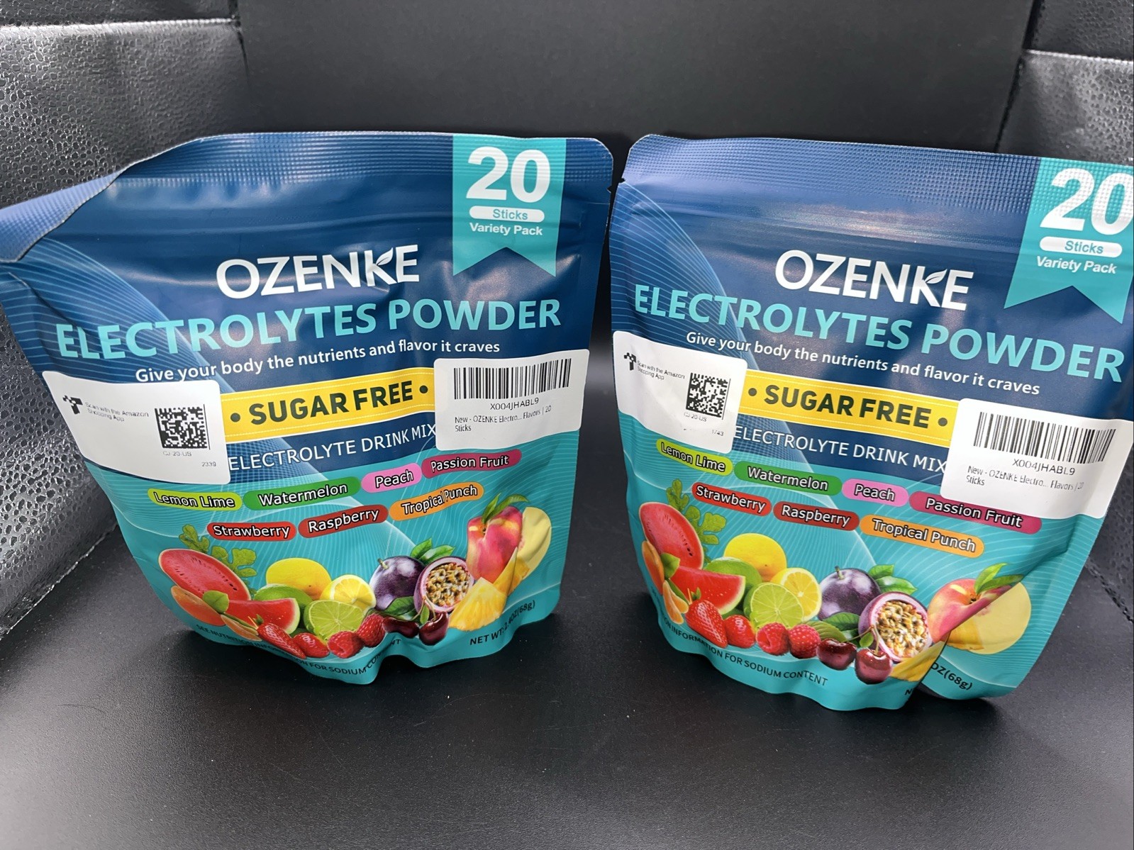 (2) OZENKE Electrolytes Powder Packets SugarFree Hydration Variety 40Pack NEW