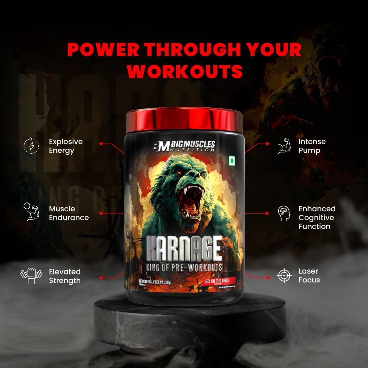 Bigmuscles Nutrition Karnage 60 Servings (Arctic Blast, 300g)