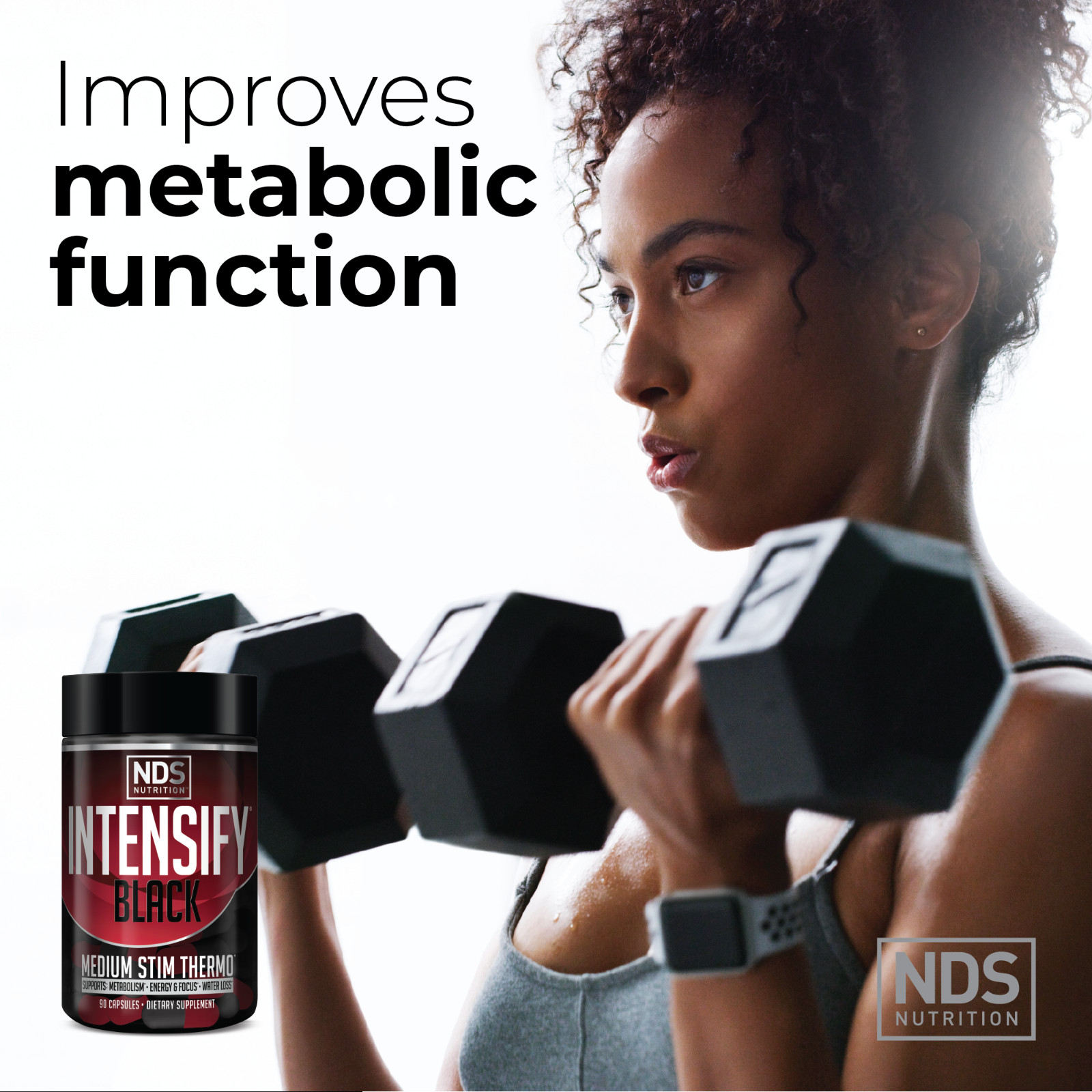 INTENSIFY BLACK V2 Concentrated Thermogenic for Fat and Water Loss – 90 Capsules