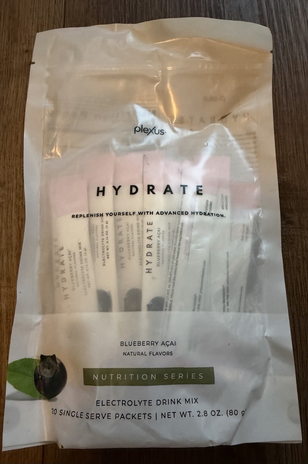 Plexus Hydrate, Blueberry Açaí Electrolyte Drink Mix 20 Single Serving