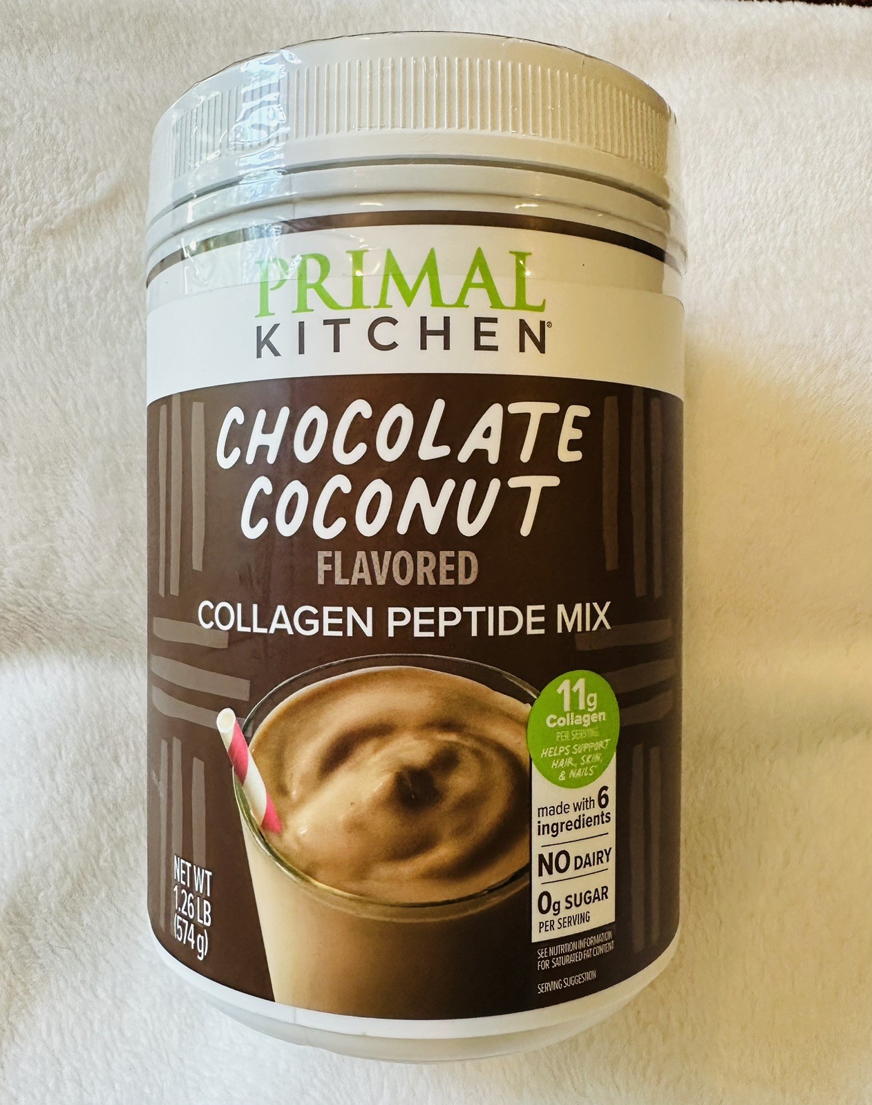 Primal Kitchen Collagen Fuel Collagen Peptide Drink Mix Chocolate Coconut Powder
