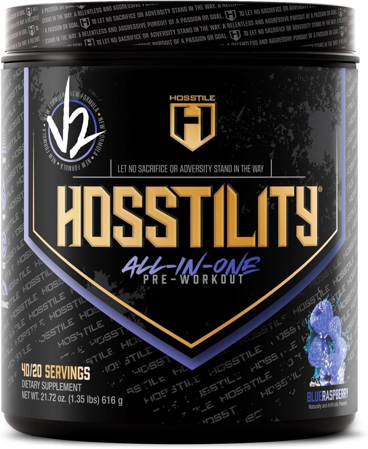 HOSSTILE Hosstility V2 Pre-Workout Powder, All-in-One Pre-Workout Supplement for