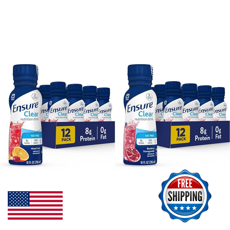 Ensure Clear Nutrition Drink 0G Fat 8G Protein Mixed Fruit Blueberry
