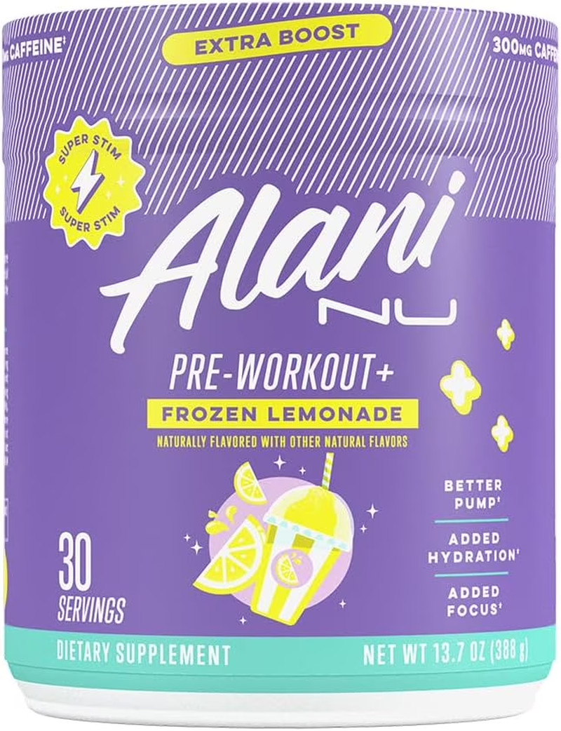 Pre-Workout+ Powder, Frozen Lemonade, 30 Servings, 300Mg Caffeine