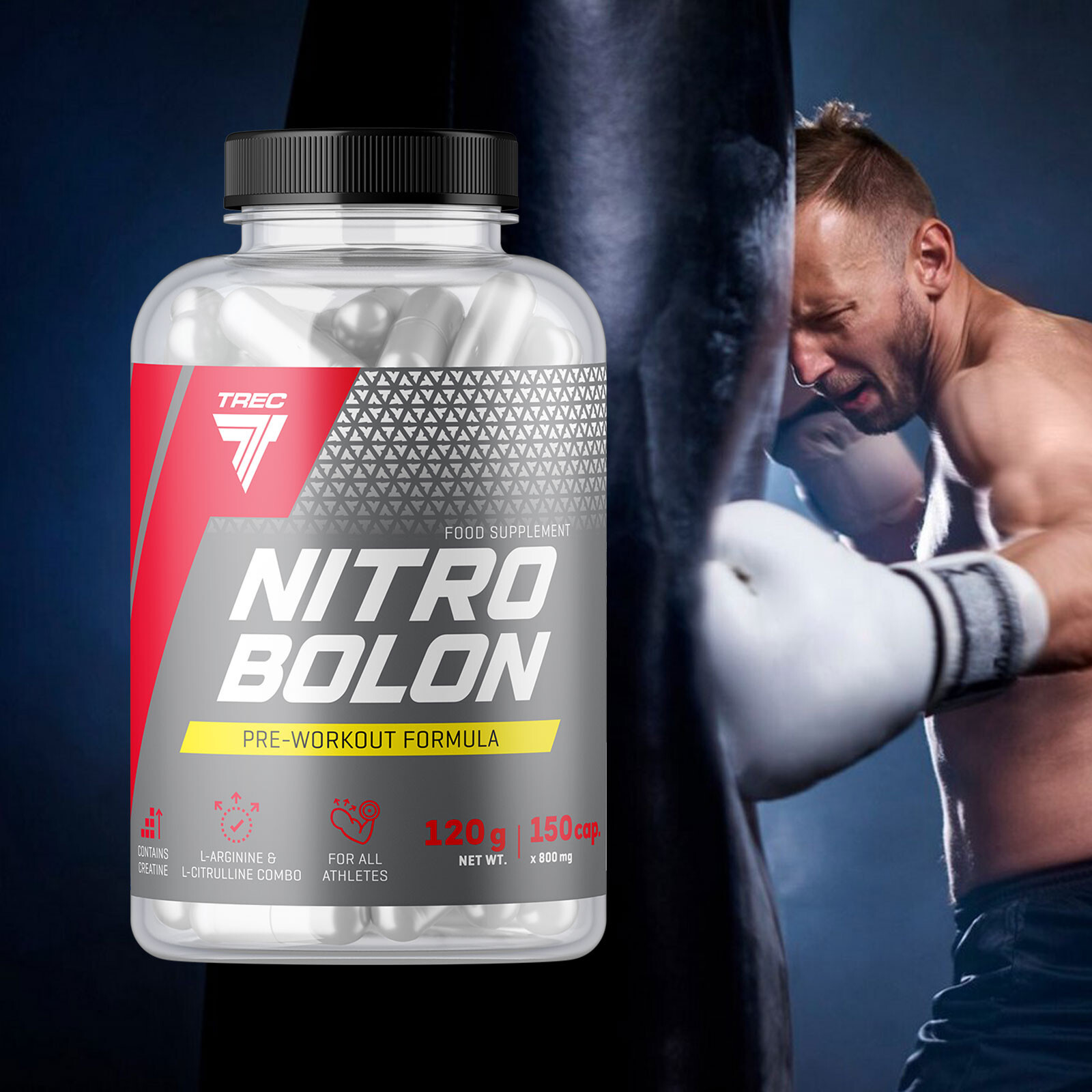 Nitrobolon 150–300 Capsules – Pre-Workout + Muscle Pump + Creatine + NO Booster