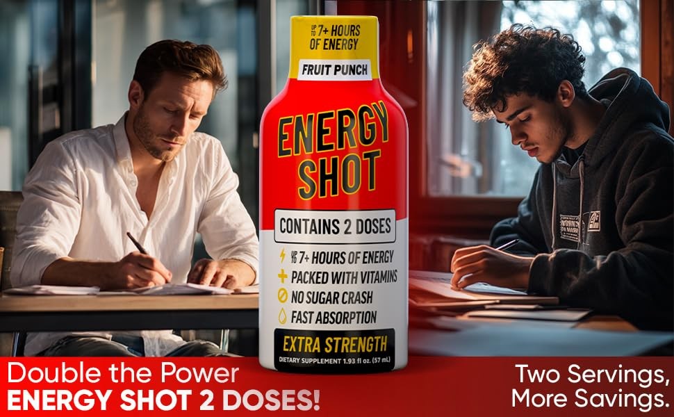 Fruit Punch Extra Strength Energy Shot 48 pk – 260mg 1.93 Fl Oz (Pack of 48)