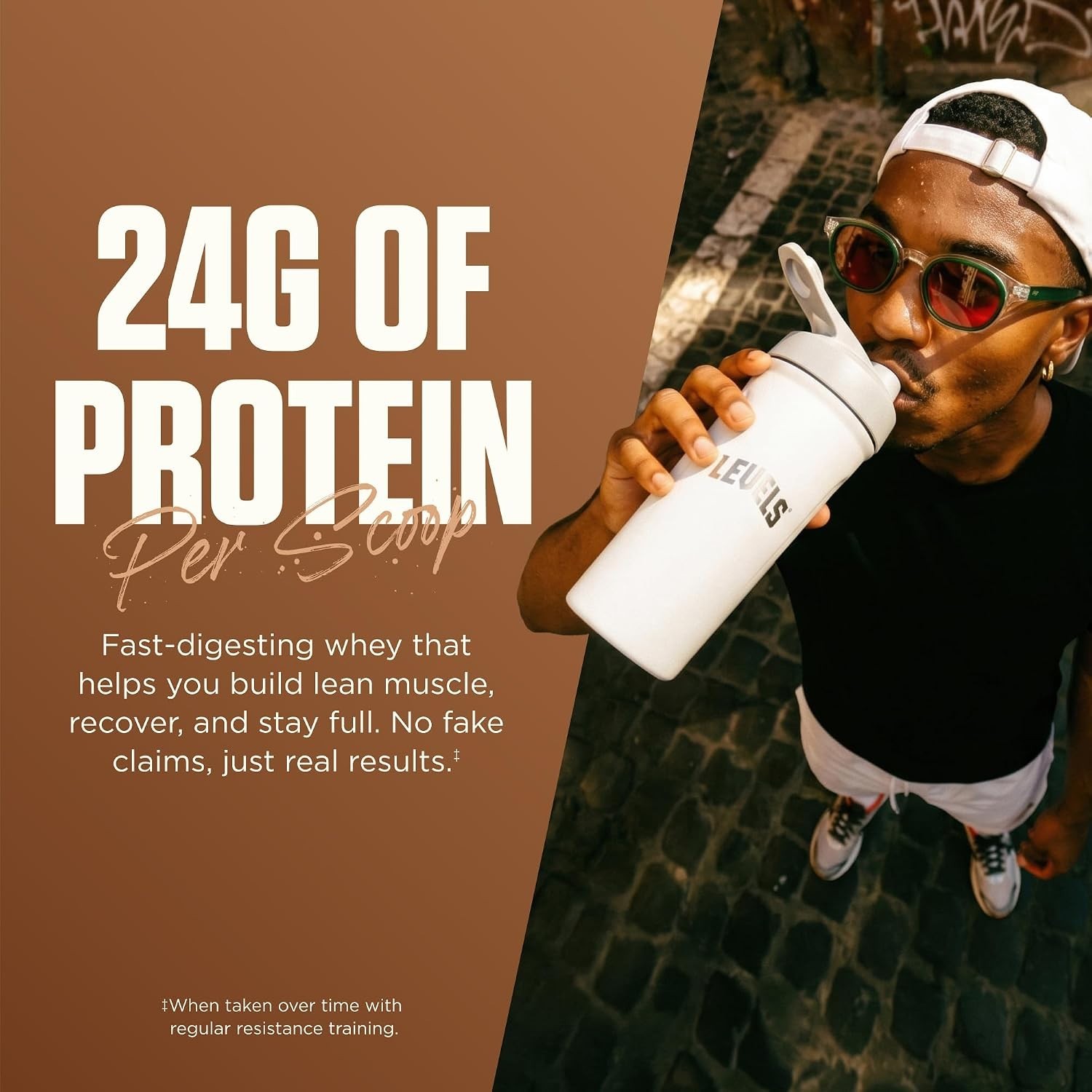 Levels Grass Fed Whey Protein Powder Pure Chocolate 5LB 24G Protein No Sugar