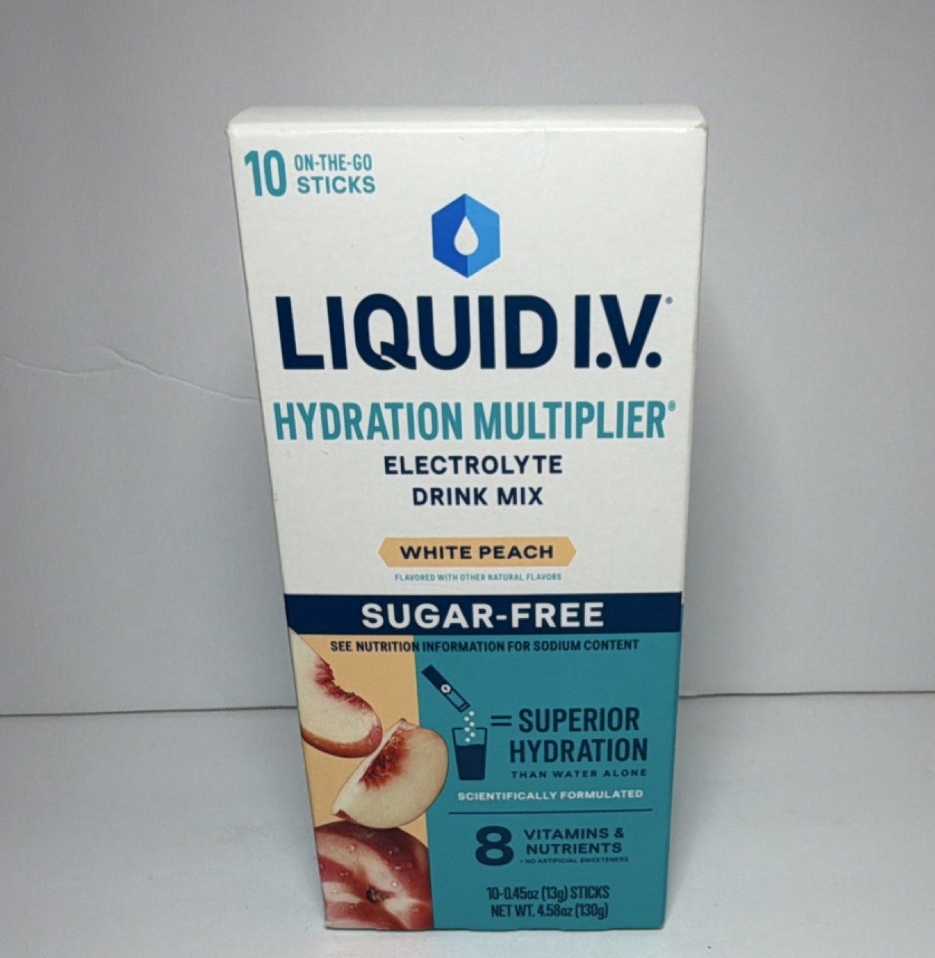 Liquid I.V. Hydration Multiplier Sugar-Free White Peach 10 Sticks NEW