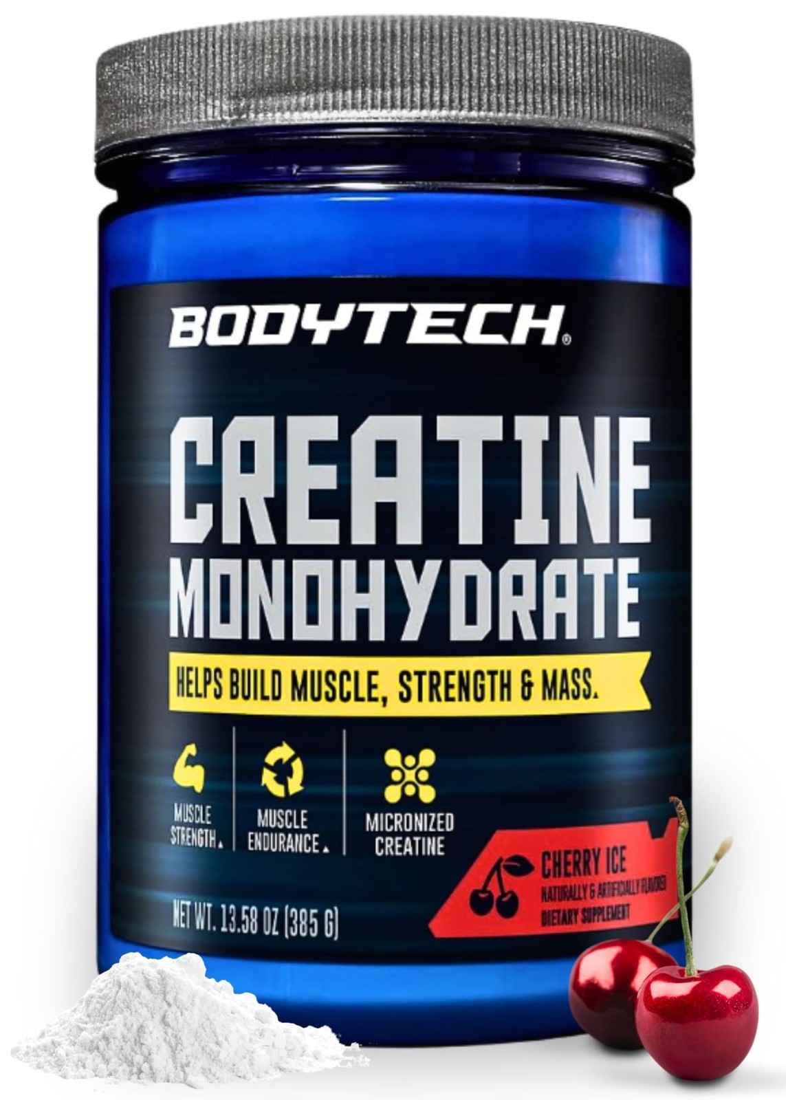BodyTech 100% Pure Creatine Monohydrate 55 Servings (Pack of 1), No Color