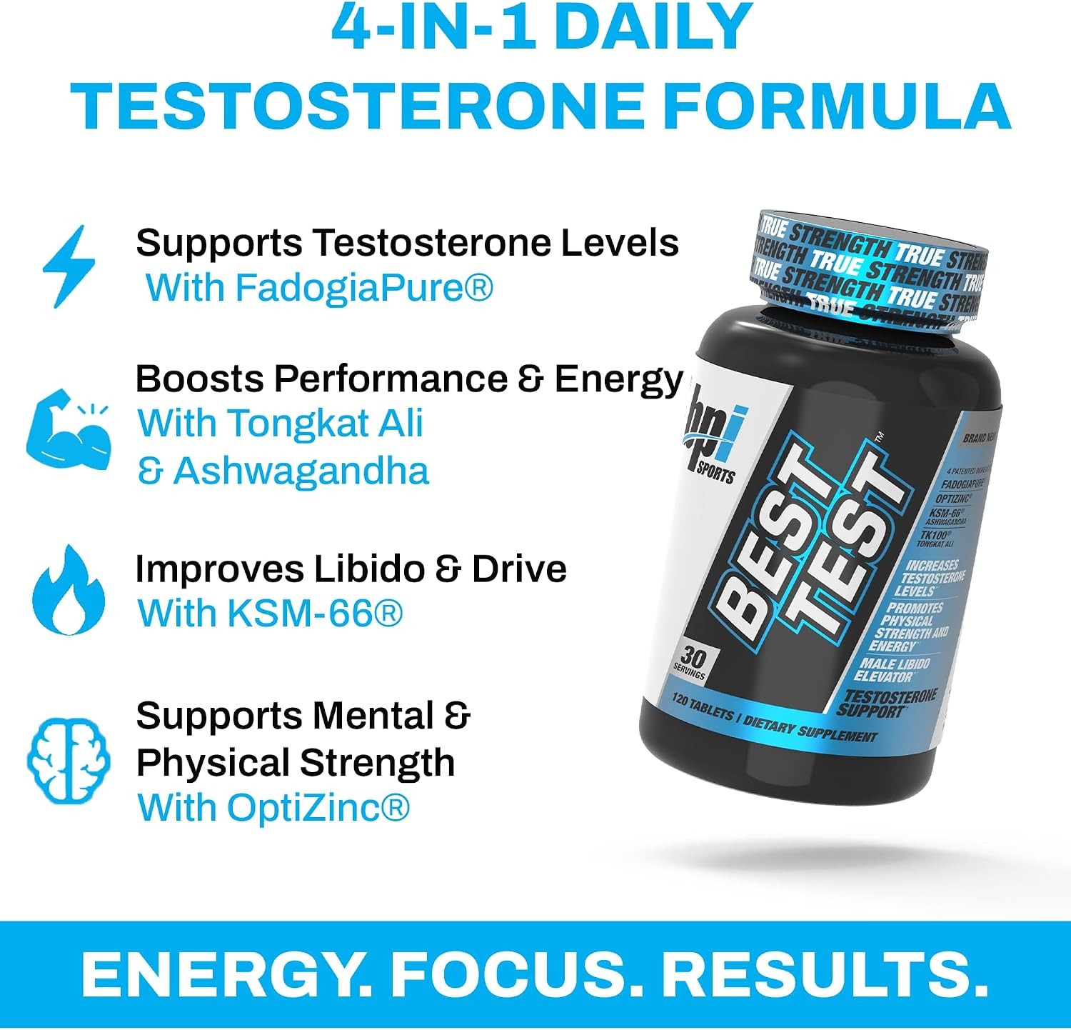 BPI Sports Best Test – Testosterone Booster for Muscle & Energy Support, 30 Serv