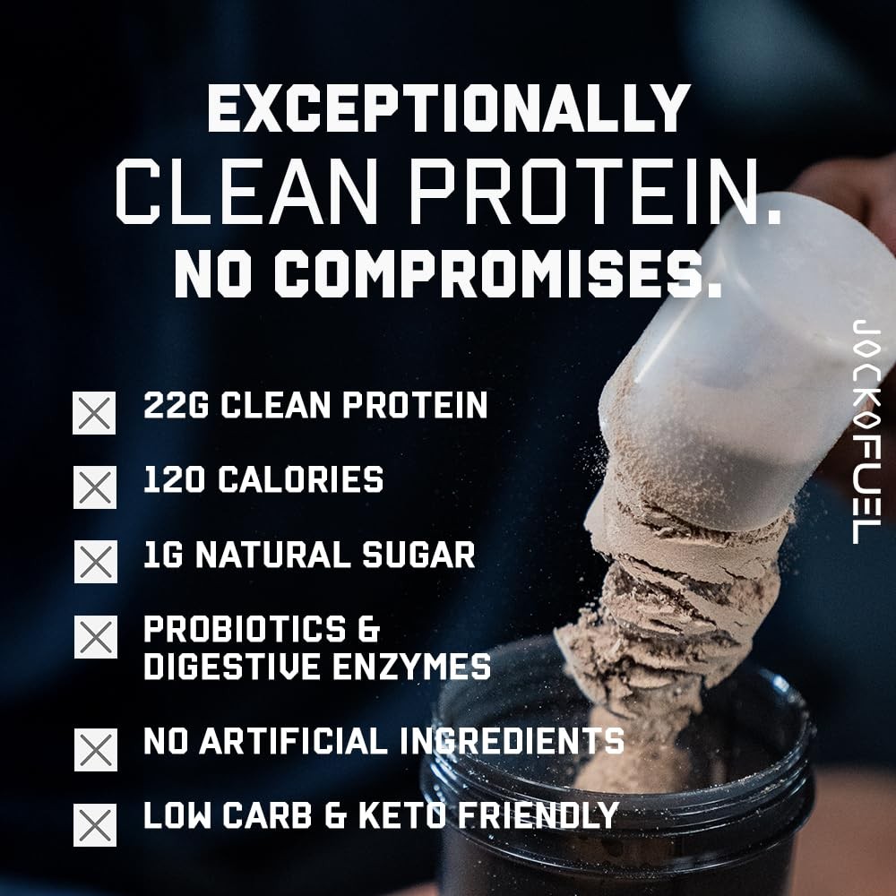 Jocko Fuel Whey Protein Powder, Vanilla Milkshake, 22g Protein, Digestive Enz…