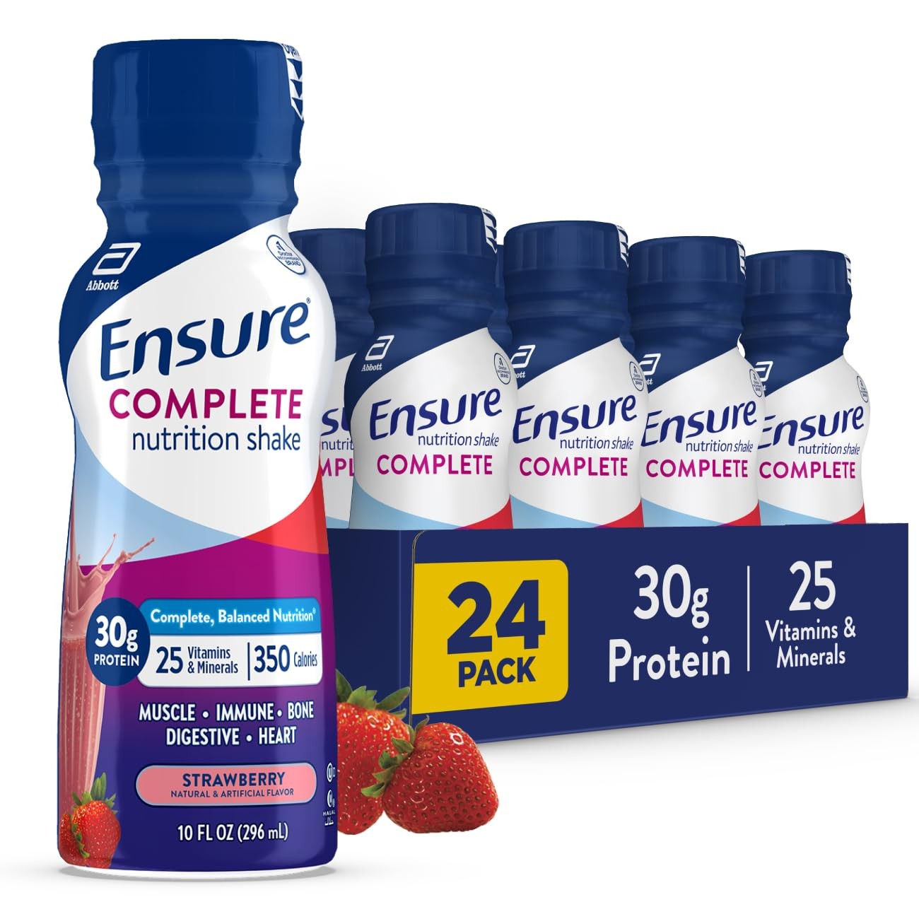 Ensure Complete Strawberry Nutrition Shake Complete Balanced Meal Replacement