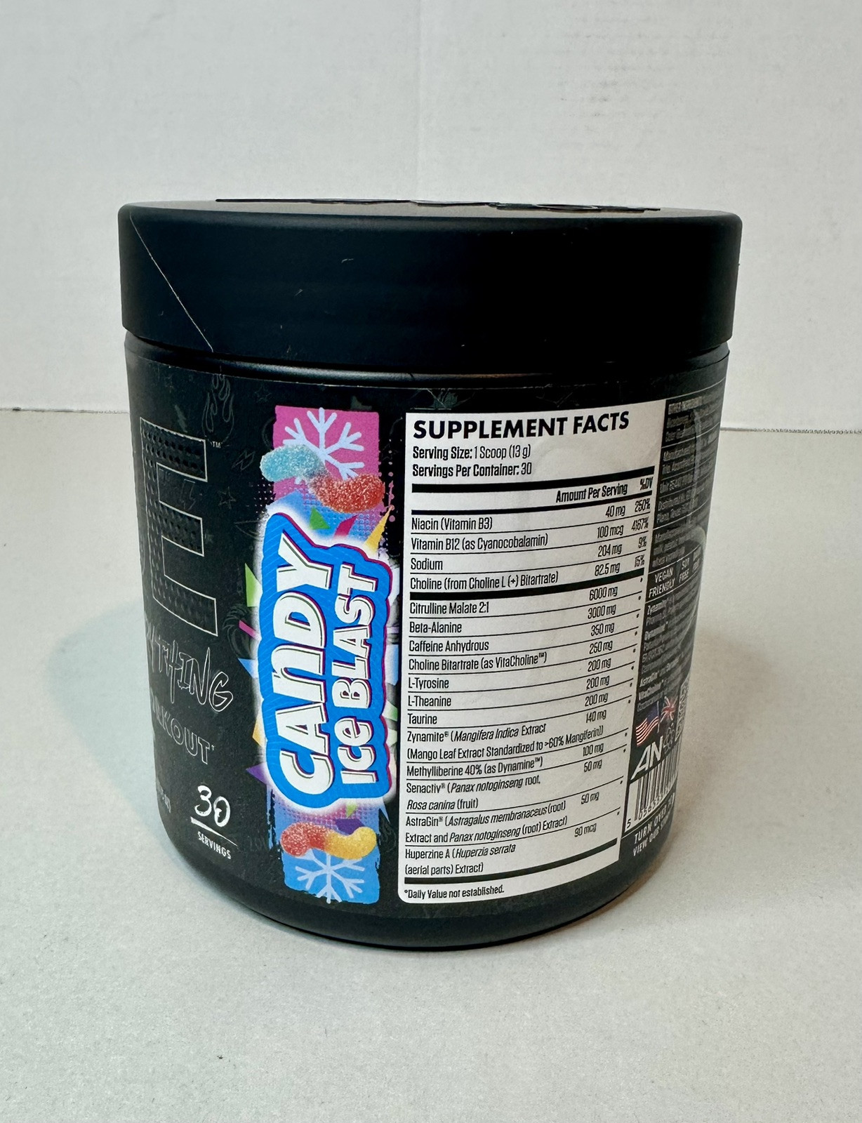 ABE ( All Black Everything) Ultimate Pre-Workout, Candy Ice Blast, 13.75oz. 5/26