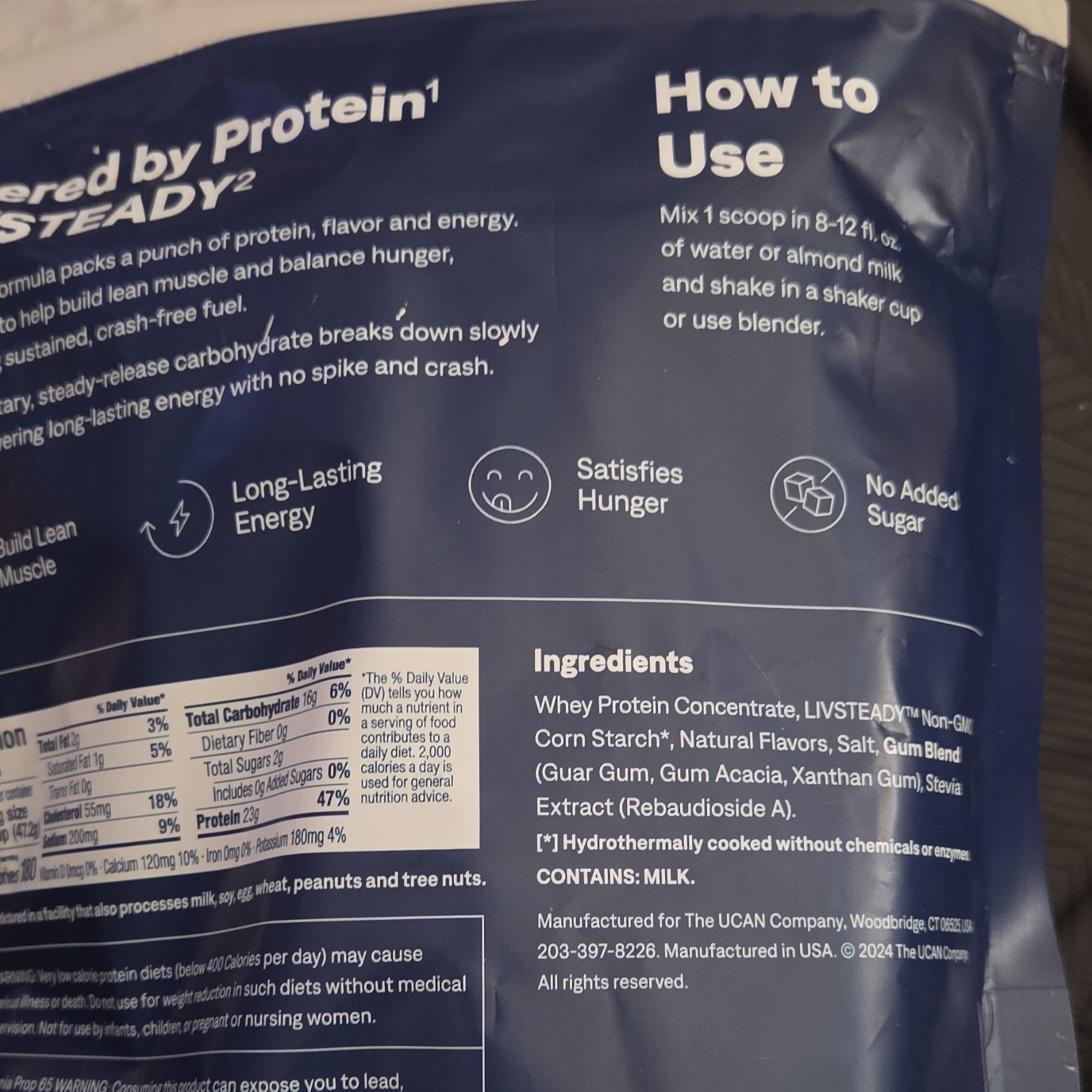 UCAN Whey Protein Powder + Sustained Energy No Added Sugar Cookies & Cream