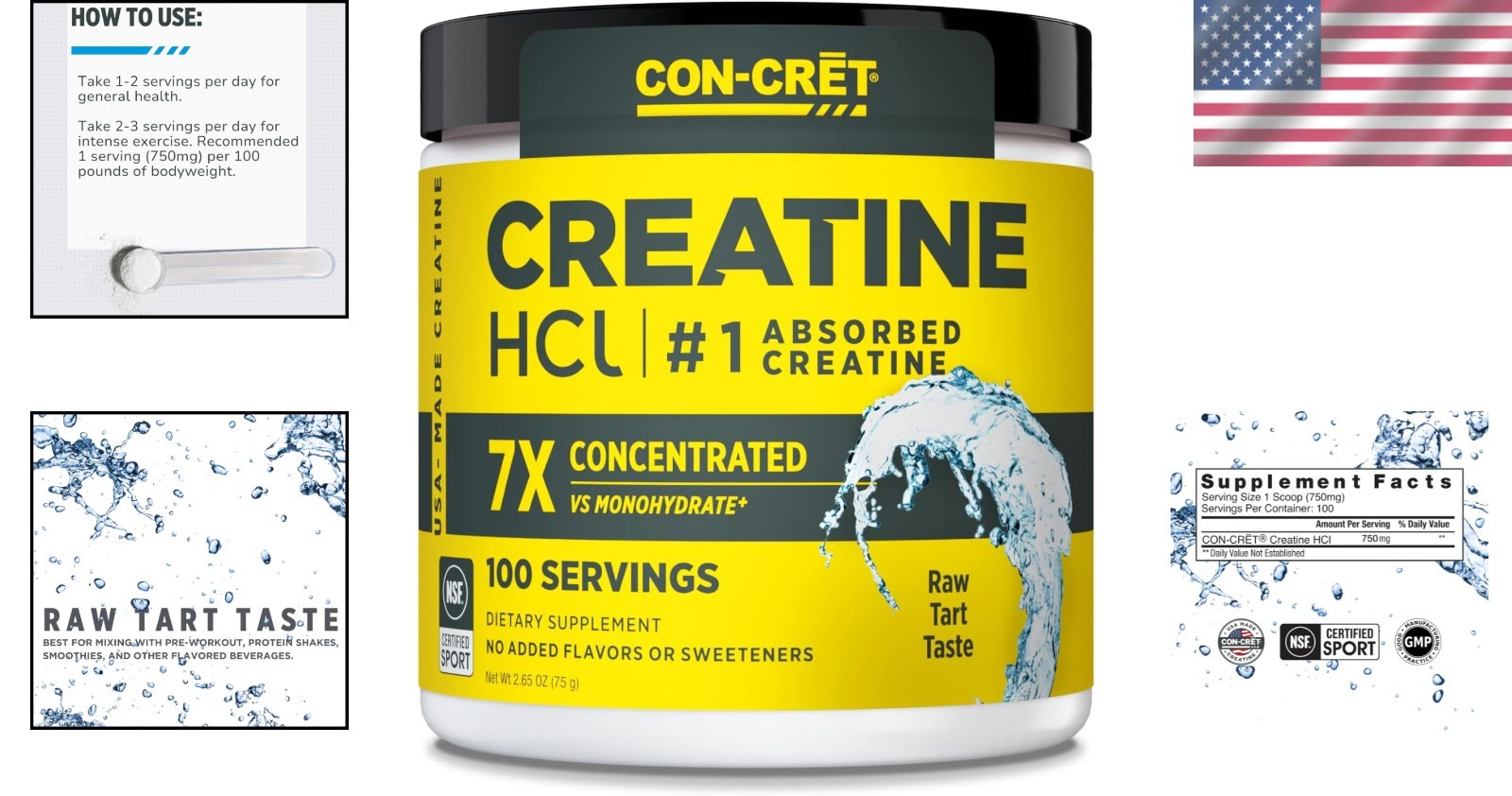 Creatine HCl Powder | 7X Concentration for Muscle & Cognitive Energy | 100 Se…