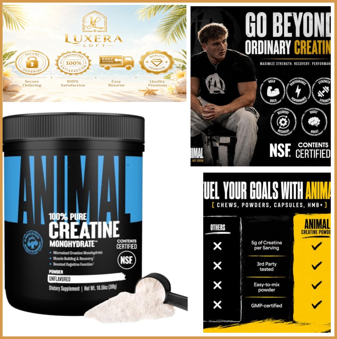 Micronized Creatine Monohydrate Powder Unflavored 300g Muscle Recovery 5g Per